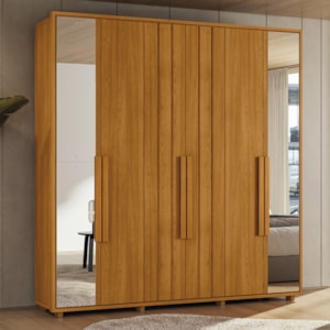 Guarda Roupa Casal Veronese 06 Portas Com Espelhos 230 cm Cinamomo Madetec