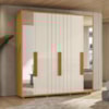 Guarda Roupa Casal Veronese 06 Portas Com Espelhos 230 cm Cinamomo Off White Madetec