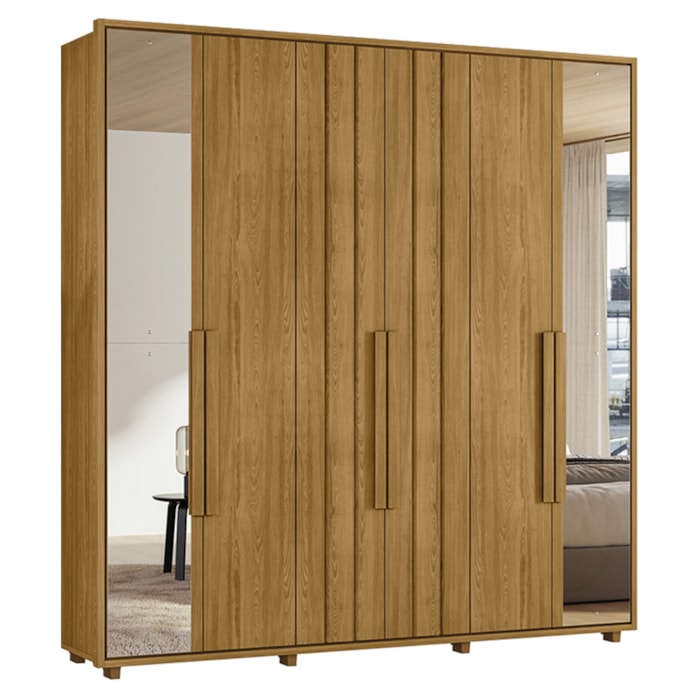 Guarda Roupa Casal Veronese 06 Portas Com Espelhos 230 cm Cumaru Madetec