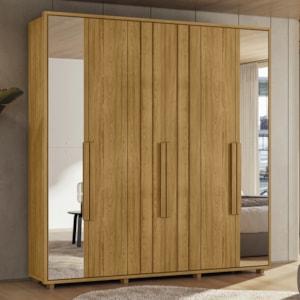 Guarda Roupa Casal Veronese 06 Portas Com Espelhos 230 cm Cumaru Madetec