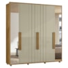Guarda Roupa Casal Veronese 06 Portas Com Espelhos 230 cm Cumaru Opala Madetec