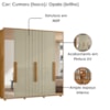 Guarda Roupa Casal Veronese 06 Portas Com Espelhos 230 cm Cumaru Opala Madetec