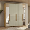Guarda Roupa Casal Veronese 06 Portas Com Espelhos 230 cm Cumaru Opala Madetec