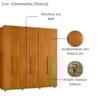 Guarda Roupa Casal Veronese 6 Portas 230 cm Cinamomo Madetec