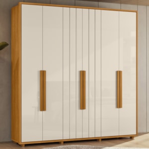 Guarda Roupa Casal Veronese 6 Portas 230 cm Cinamomo Off White Madetec