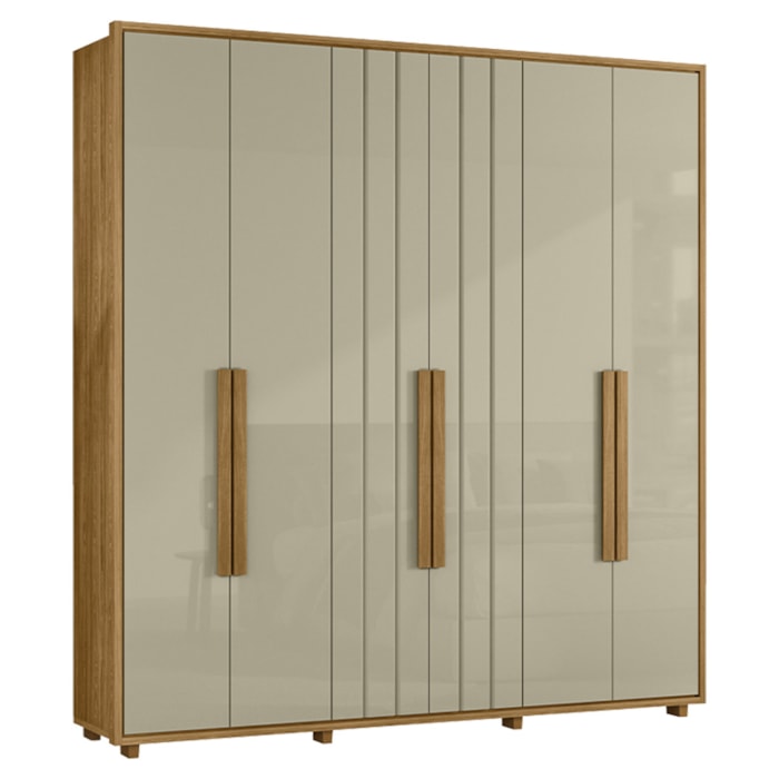 Guarda Roupa Casal Veronese 6 Portas 230 cm Cumaru Opala Madetec
