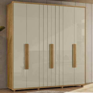 Guarda Roupa Casal Veronese 6 Portas 230 cm Cumaru Opala Madetec