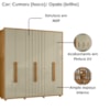 Guarda Roupa Casal Veronese 6 Portas 230 cm Cumaru Opala Madetec