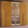 Guarda Roupa Casal Volpi 6 Portas Com Espelhos MDF 278 cm Cinamomo Madetec