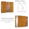 Guarda Roupa Casal Volpi 6 Portas Com Espelhos MDF 278 cm Cinamomo Madetec