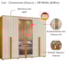 Guarda Roupa Casal Volpi 6 Portas Com Espelhos MDF 278 cm Cinamomo Off White Madetec