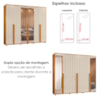 Guarda Roupa Casal Volpi 6 Portas Com Espelhos MDF 278 cm Cinamomo Off White Madetec
