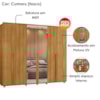 Guarda Roupa Casal Volpi 6 Portas Com Espelhos MDF 278 cm Cumaru Madetec