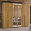 Guarda Roupa Casal Volpi 6 Portas Com Espelhos MDF 278 cm Cumaru Madetec