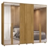 Guarda Roupa Casal Volpi 6 Portas Com Espelhos MDF 278 cm Cumaru Madetec