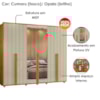 Guarda Roupa Casal Volpi 6 Portas Com Espelhos MDF 278 cm Cumaru Opala Madetec