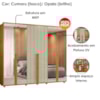 Guarda Roupa Casal Volpi 6 Portas Com Espelhos MDF 278 cm Cumaru Opala Madetec