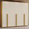 Guarda Roupa Casal Volpi 6 Portas MDF 278 cm Cinamomo Off White Madetec