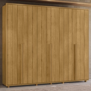 Guarda Roupa Casal Volpi 6 Portas MDF 278 cm Cumaru Madetec
