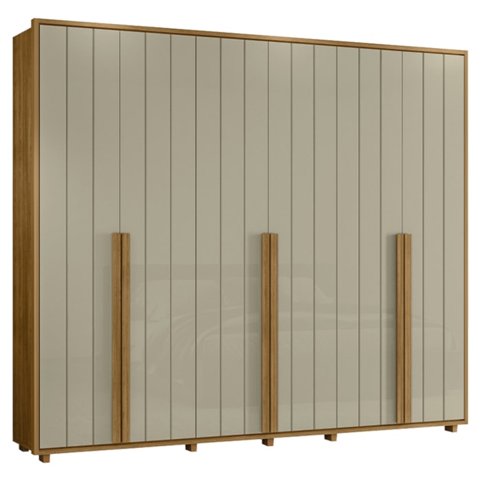 Guarda Roupa Casal Volpi 6 Portas MDF 278 cm Cumaru Opala Madetec