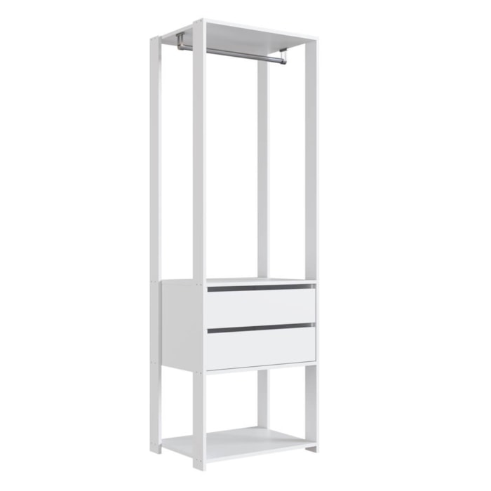 Guarda Roupa Closet 02 Gavetas 183X60cm Branco PRODDY