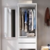 Guarda Roupa Closet 02 Gavetas 183X60cm Branco PRODDY