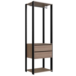 Guarda Roupa Closet 02 Gavetas 183X60cm Preto Montana PRODDY Guarda Roupa Closet 02 Gavetas 183X60cm Preto Montana PRODDY