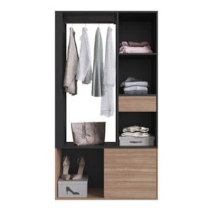 Guarda Roupa Closet 183X100cm Preto Montana PRODDY