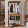 Guarda Roupa Closet Industrial 187x90 cm 2 Gavetas Paris Demolição Preto ARTEF