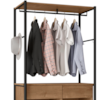 Guarda Roupa Closet Industrial 187x90 cm 2 Gavetas Paris Demolição Preto ARTEF