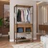 Guarda Roupa Closet Industrial 187x90 cm 2 Gavetas Paris Demolição Preto ARTEF