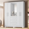 Guarda Roupa Com Capela 4 Portas 3 Gavetas 148 cm Lyon Branco RUDK