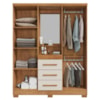 Guarda Roupa Com Capela 4 Portas 3 Gavetas 148 cm Lyon Cedro Areia RUDK