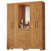 Guarda Roupa Com Capela 4 Portas 3 Gavetas 148 cm Lyon Cedro RUDK