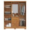 Guarda Roupa Com Capela 4 Portas 3 Gavetas 148 cm Lyon Cedro RUDK
