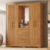 Guarda Roupa Com Capela 4 Portas 3 Gavetas 148 cm Lyon Cedro RUDK