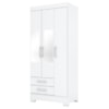 Guarda Roupa Com Espelho 3 Portas 185X82 cm BE07 Branco Rosa Flex Briz