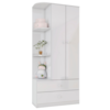 Guarda Roupa Infantil 2 Portas 2 Gavetas 181X80 cm Labirinto Branco Henn