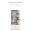 Guarda Roupa Infantil 2 Portas 2 Gavetas 181X80 cm Labirinto Branco Henn