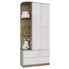 Guarda Roupa Infantil 2 Portas 2 Gavetas 181X80 cm Labirinto Rustico Branco Henn