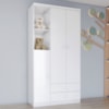 Guarda Roupa Infantil 3 Portas 181X91 cm Bala De Menta Branco Henn