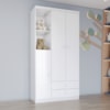 Guarda Roupa Infantil 3 Portas 181X91 cm Bala De Menta Branco Henn