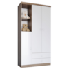 Guarda Roupa Infantil 3 Portas 181X91 cm Bala De Menta Rustico Branco Henn