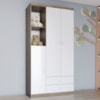 Guarda Roupa Infantil 3 Portas 181X91 cm Bala De Menta Rustico Branco Henn