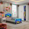 Guarda Roupa Infantil 3 Portas 2 Gavetas e Mini Cama Infantil 153x79 MDF Livia Azul Decmade