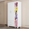 Guarda Roupa Infantil 3 Portas 2 Gavetas MDF 89 cm Livia Princesas Decmade
