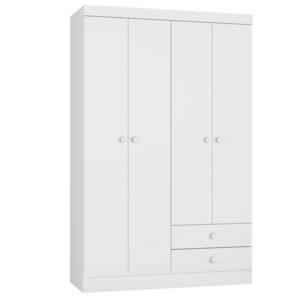 Guarda Roupa Infantil 4 P 3 G 103 cm Louise Branco REAJL Moveis