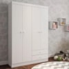 Guarda Roupa Infantil 4 P 3 G 103 cm Louise Branco REAJL Moveis