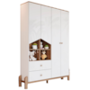Guarda Roupa Infantil 4 Portas 142 cm Ternura Branco Jequitiba Henn