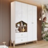 Guarda Roupa Infantil 4 Portas 142 cm Ternura Branco Jequitiba Henn